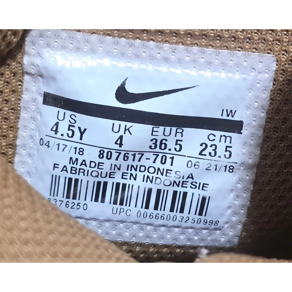 Nike Air Force 1 High WB Youth 4.5Y Wheat Suede Brown Good Condition 807617-701